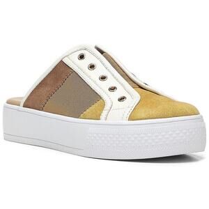 NYDJ Women's Kaila Leather & Suede Trainer Slip-on Platform Sneakers 9